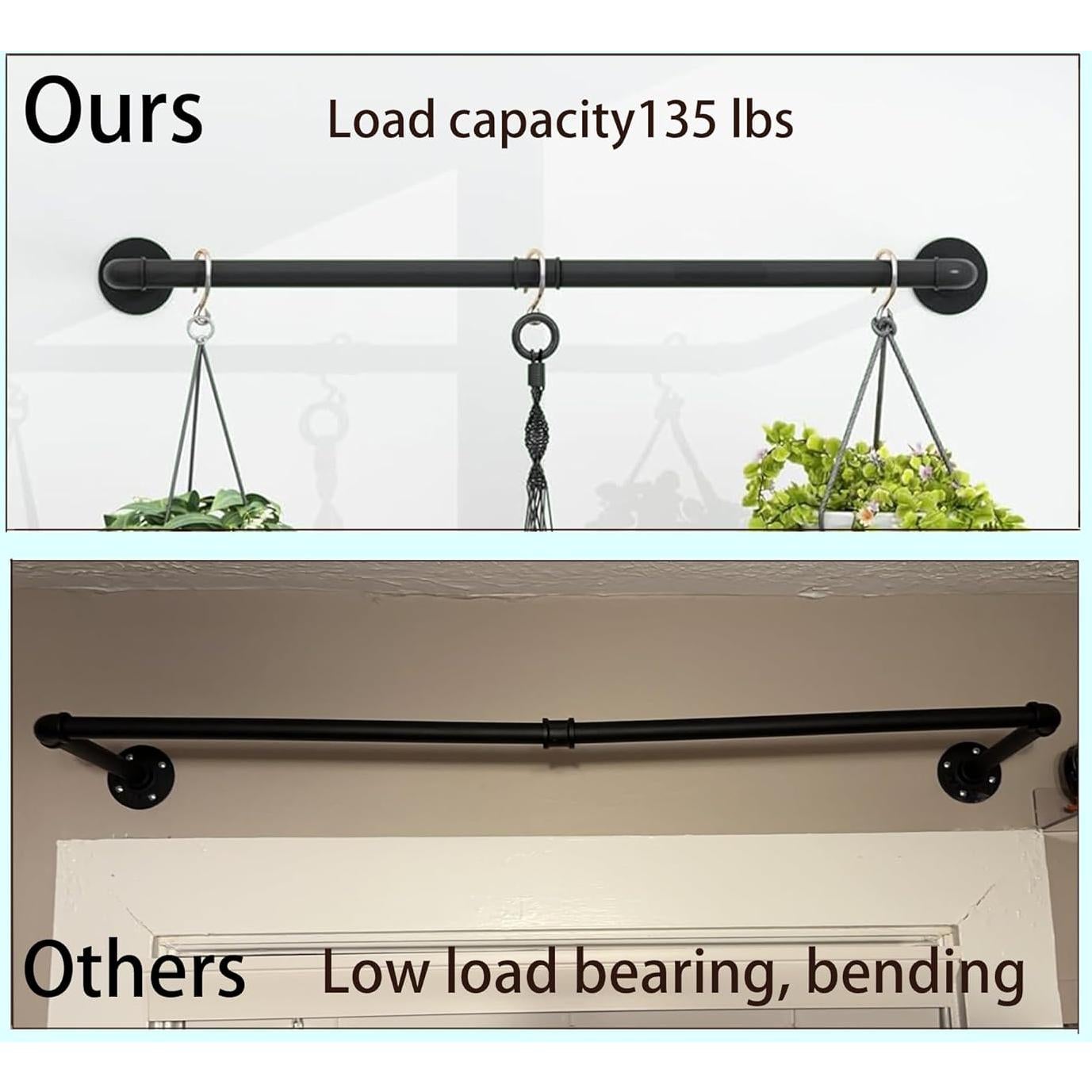 Estante Colgante para Plantas JINSUOZHI Negro 91.44x26.99cm