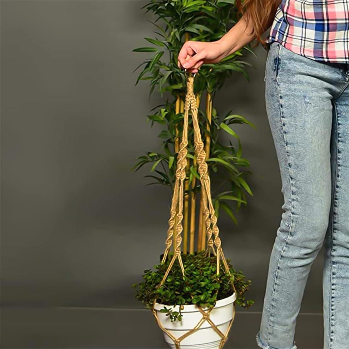 Soporte de Macramé para Plantas LINXIU 80 cm Yute 2 Paquetes