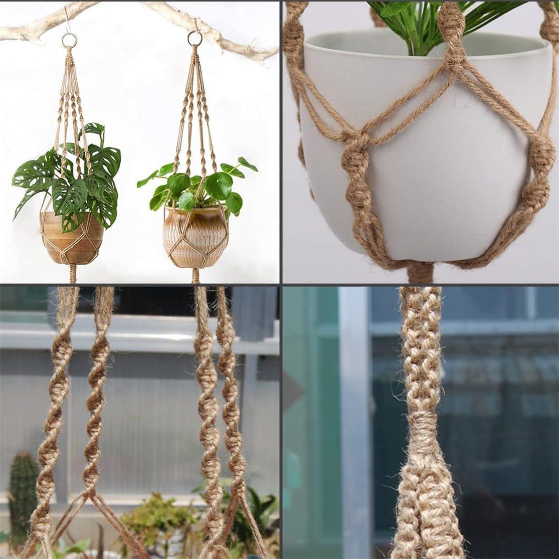 Soporte de Macramé para Plantas LINXIU 80 cm Yute 2 Paquetes