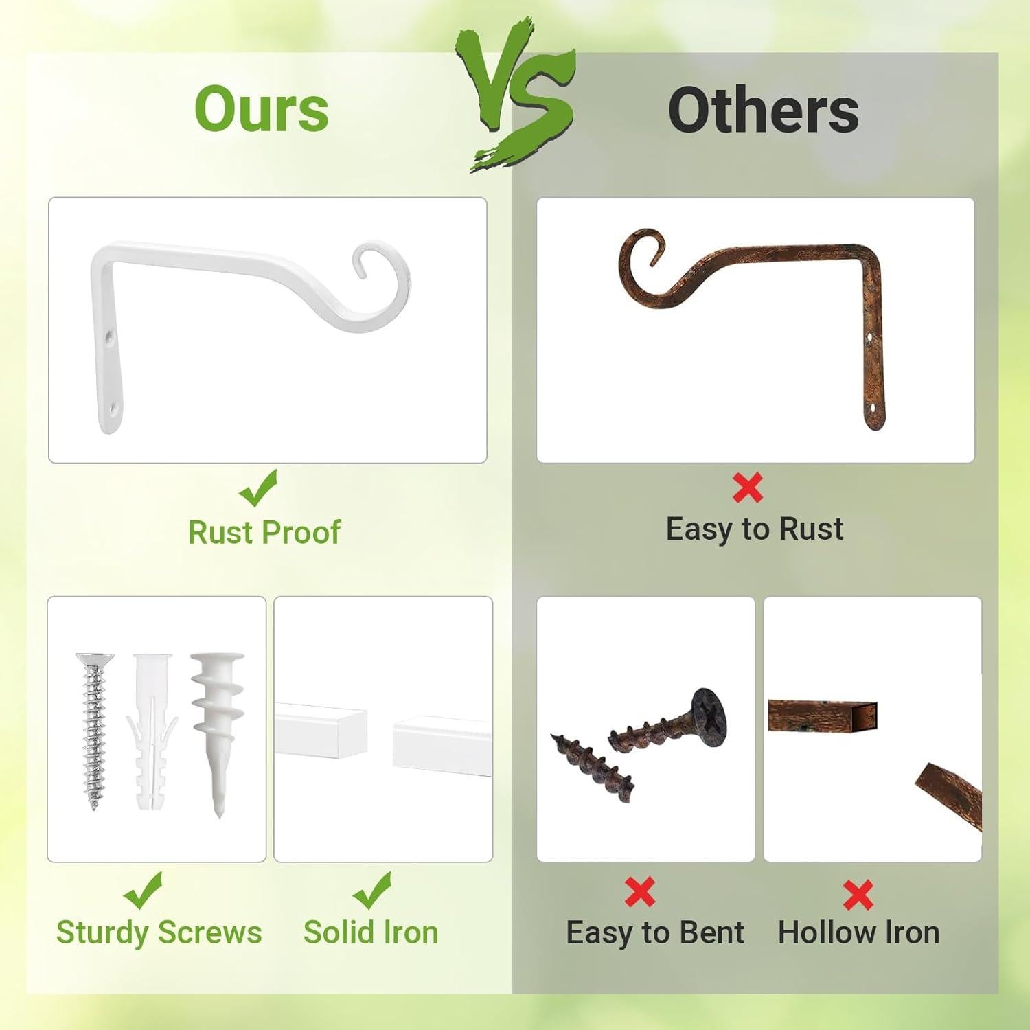 Soporte de Planta Colgante Mkono 15 cm Metal Blanco 2 Piezas