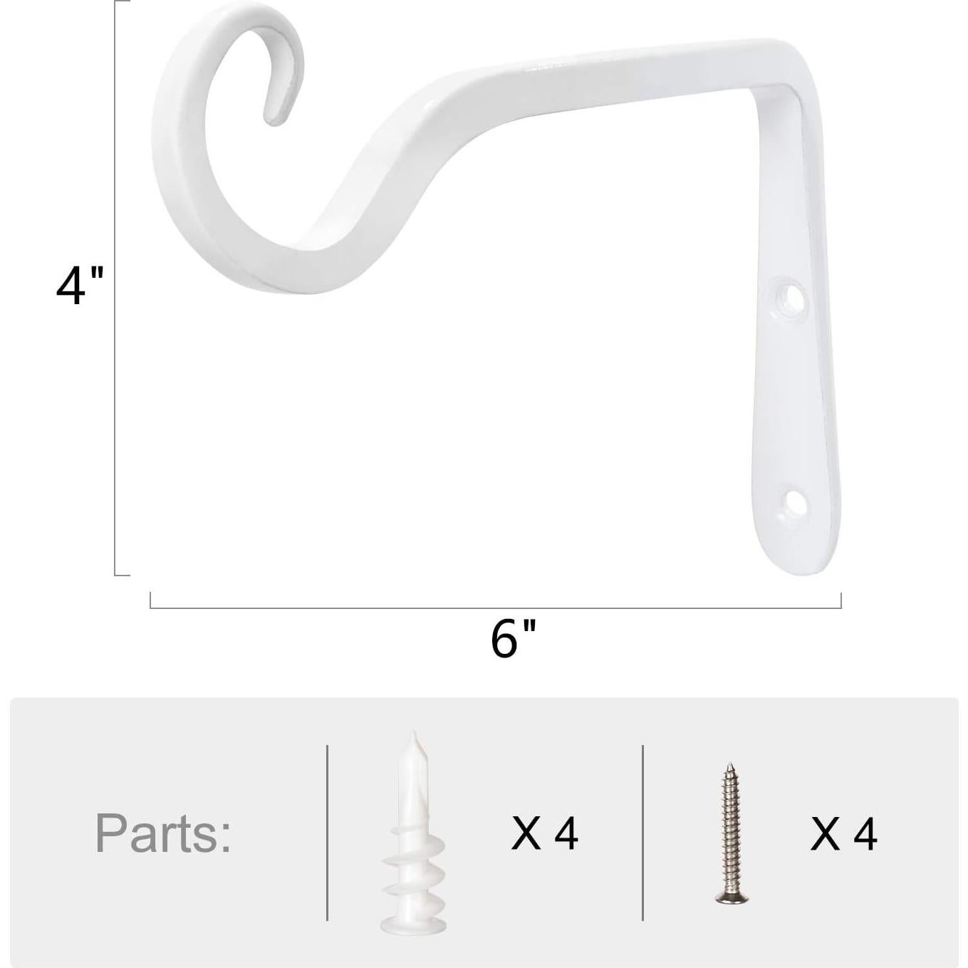 Soporte de Planta Colgante Mkono 15 cm Metal Blanco 2 Piezas