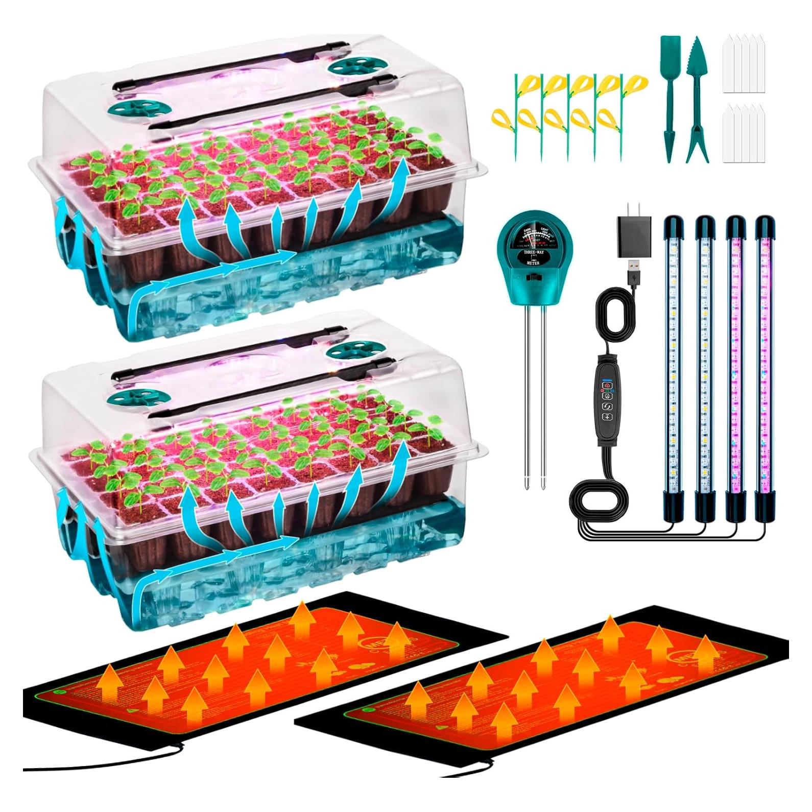 Kit de Inicio de Semillas Autorriego Hugbow 80 Celdas LED