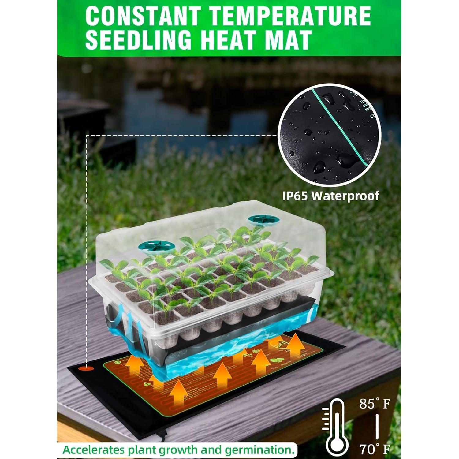 Kit de Inicio de Semillas Autorriego Hugbow 80 Celdas LED