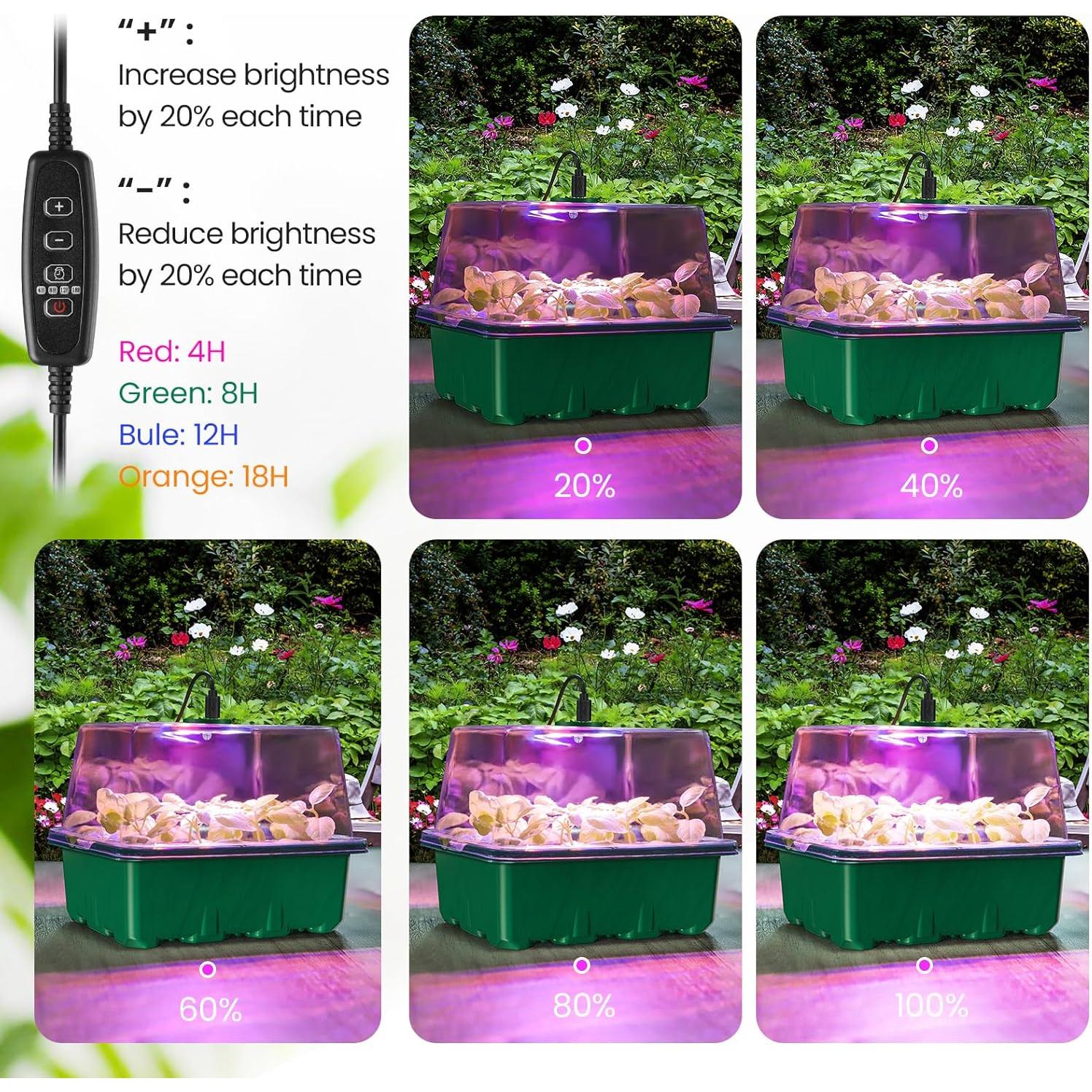 Bandeja de Inicio de Semillas MIXC con Luz LED y Temporizador