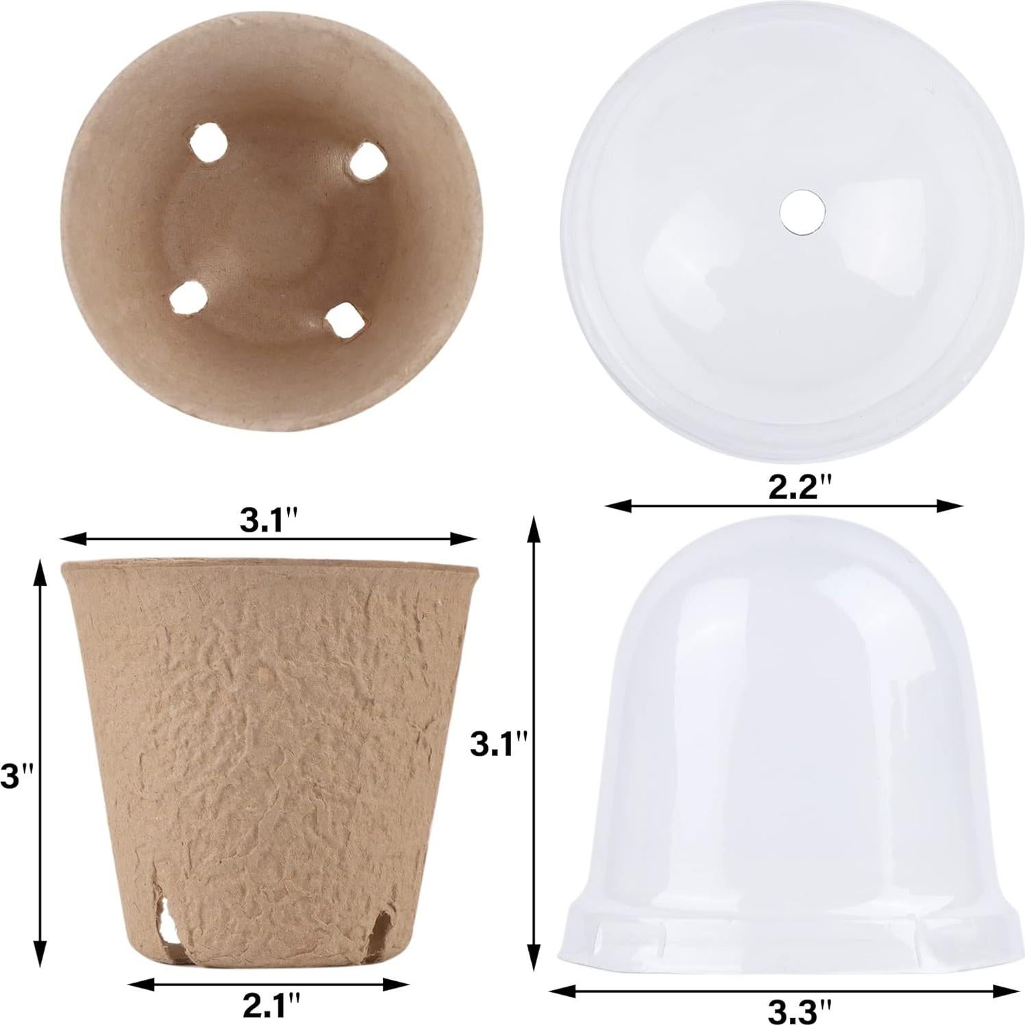 Set de 36 Macetas Biodegradables winemana con Dome de Humedad