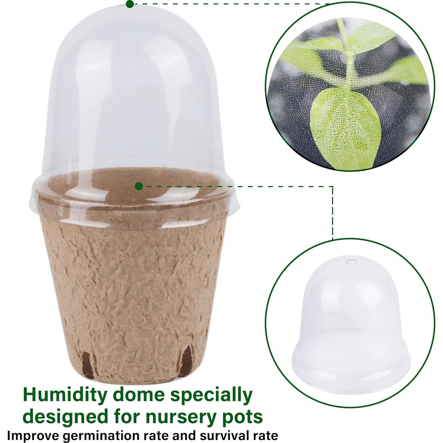 Set de 36 Macetas Biodegradables winemana con Dome de Humedad