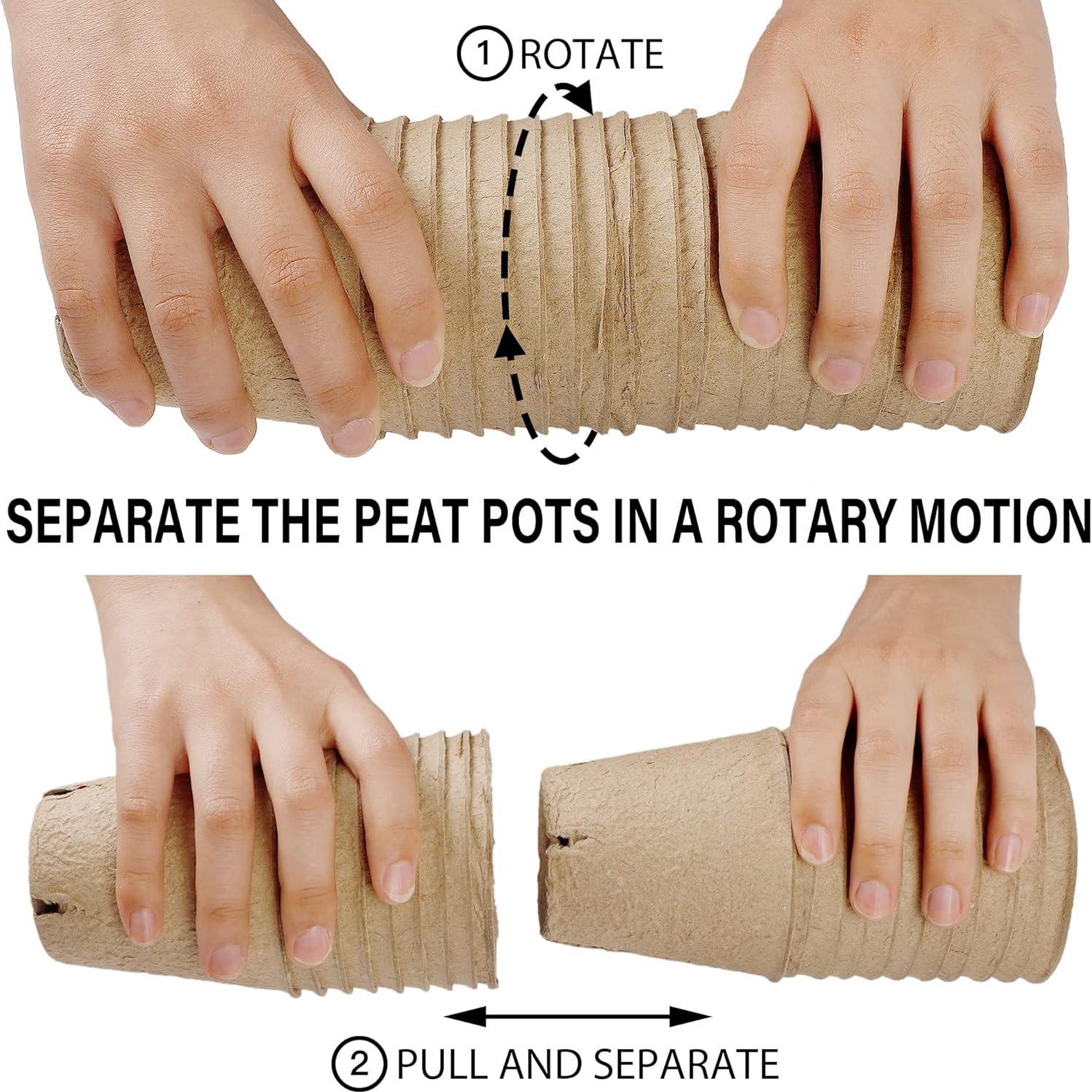 Set de 36 Macetas Biodegradables winemana con Dome de Humedad