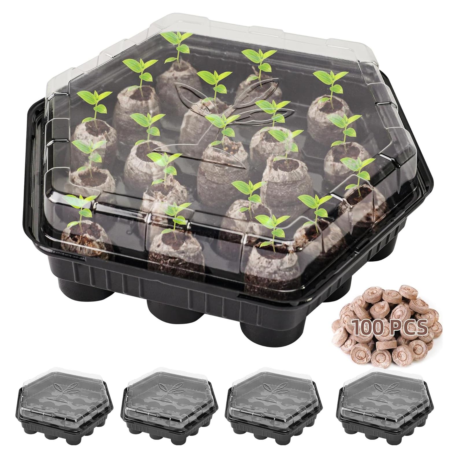 Kit de Inicio de Semillas UCandy con 100 Pellets de Turba