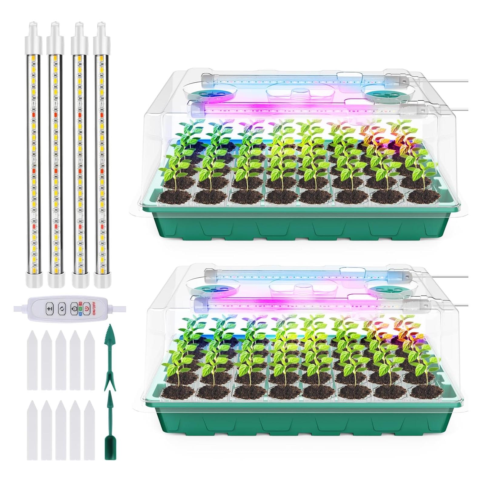 Kit de Inicio de Semillas Adawook 80 Celdas con Luces LED