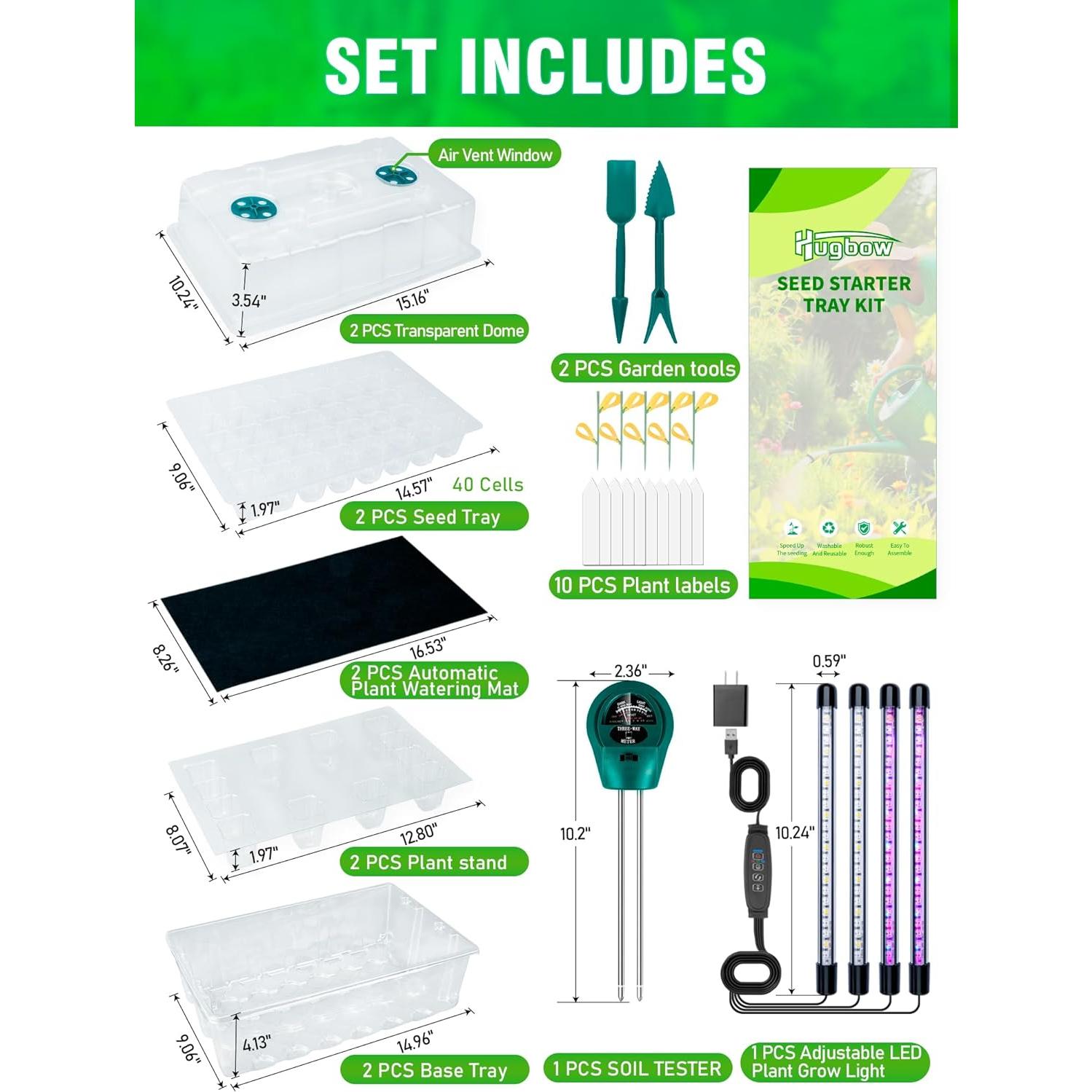 Bandeja de Inicio de Semillas Autorriego Hugbow 80 Celdas