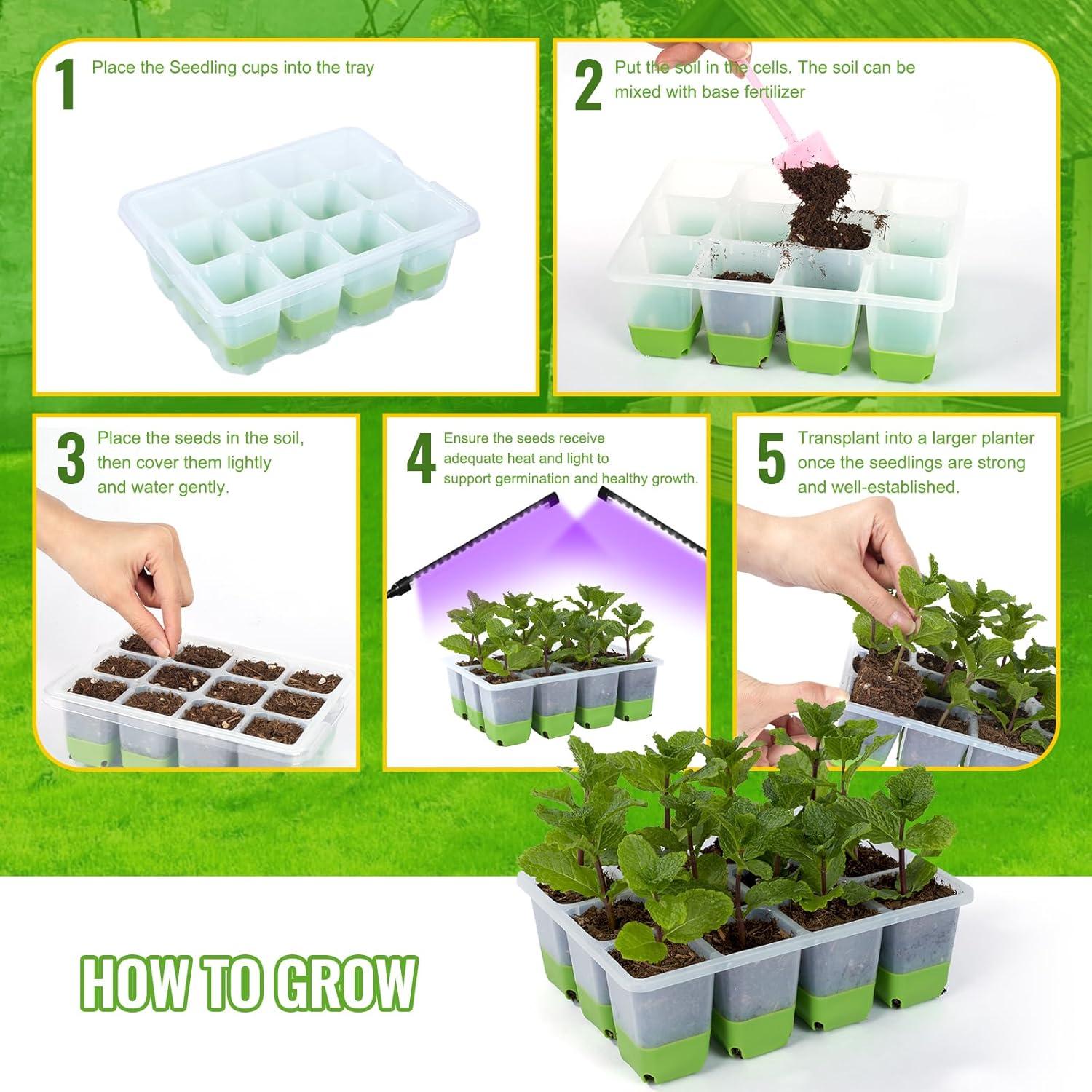 Kit de Bandejas de Inicio de Plántulas Backyard Expressions - 5 Bandejas de 60 Celdas