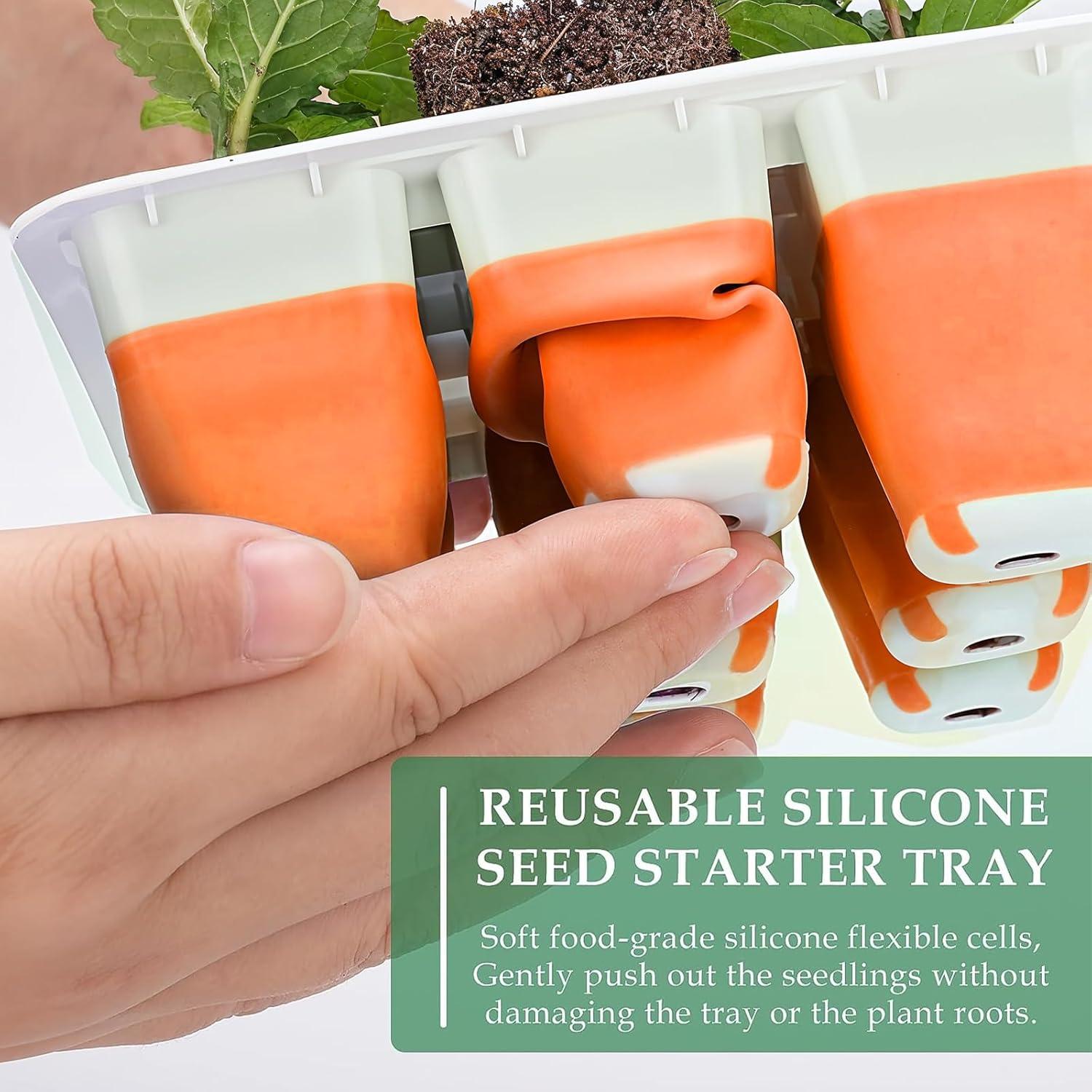 Kit de Inicio de Semillas Ryscam 6 Piezas Silicona Naranja