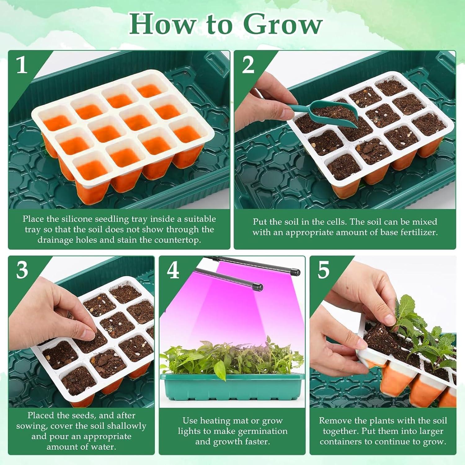 Kit de Inicio de Semillas Ryscam 6 Piezas Silicona Naranja