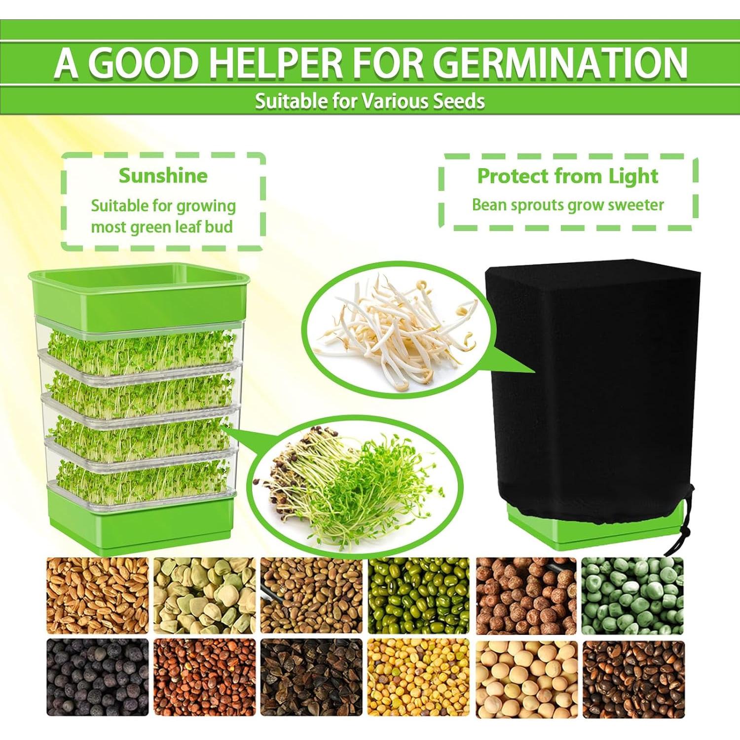 Kit de Germinación de Semillas PHAIN 4 Niveles Verde Drenaje