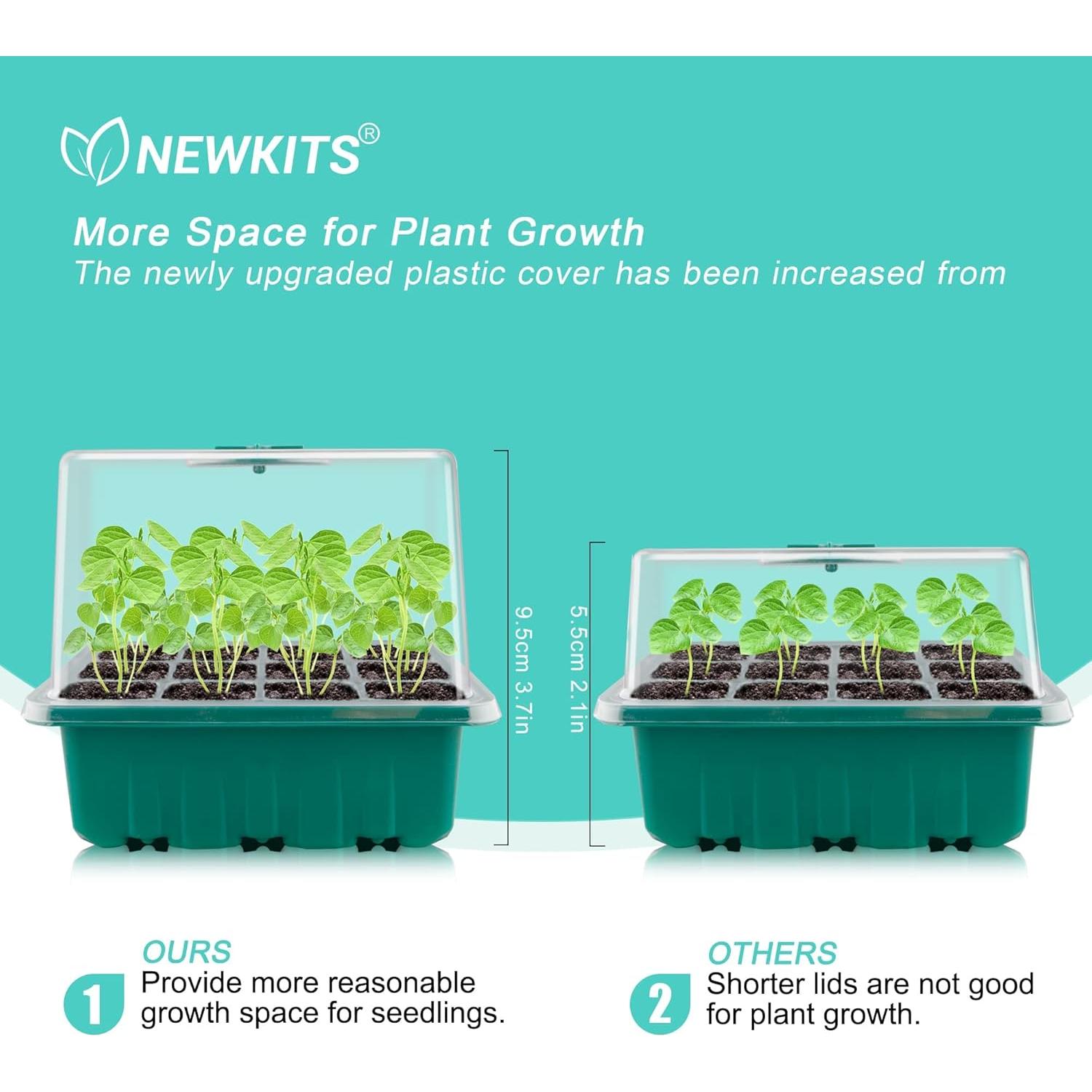 Bandeja de Germinación de Semillas NEWKITS con Luz LED 12 Celdas