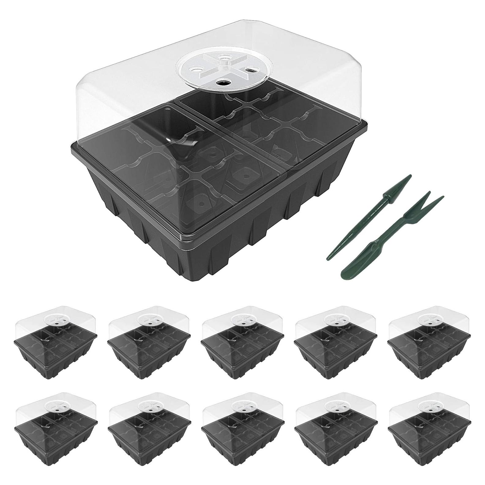 Kit de Inicio de Semillas Gardzen 10 Bandejas Transparentes 120 Celdas