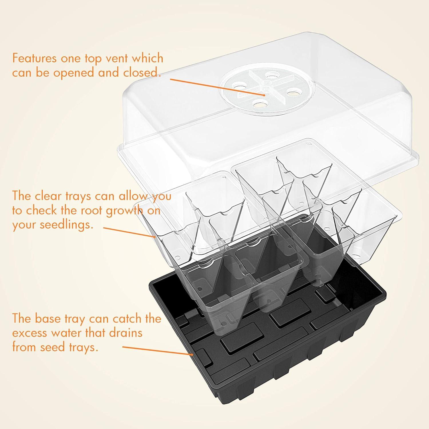 Kit de Inicio de Semillas Gardzen 10 Bandejas Transparentes 120 Celdas