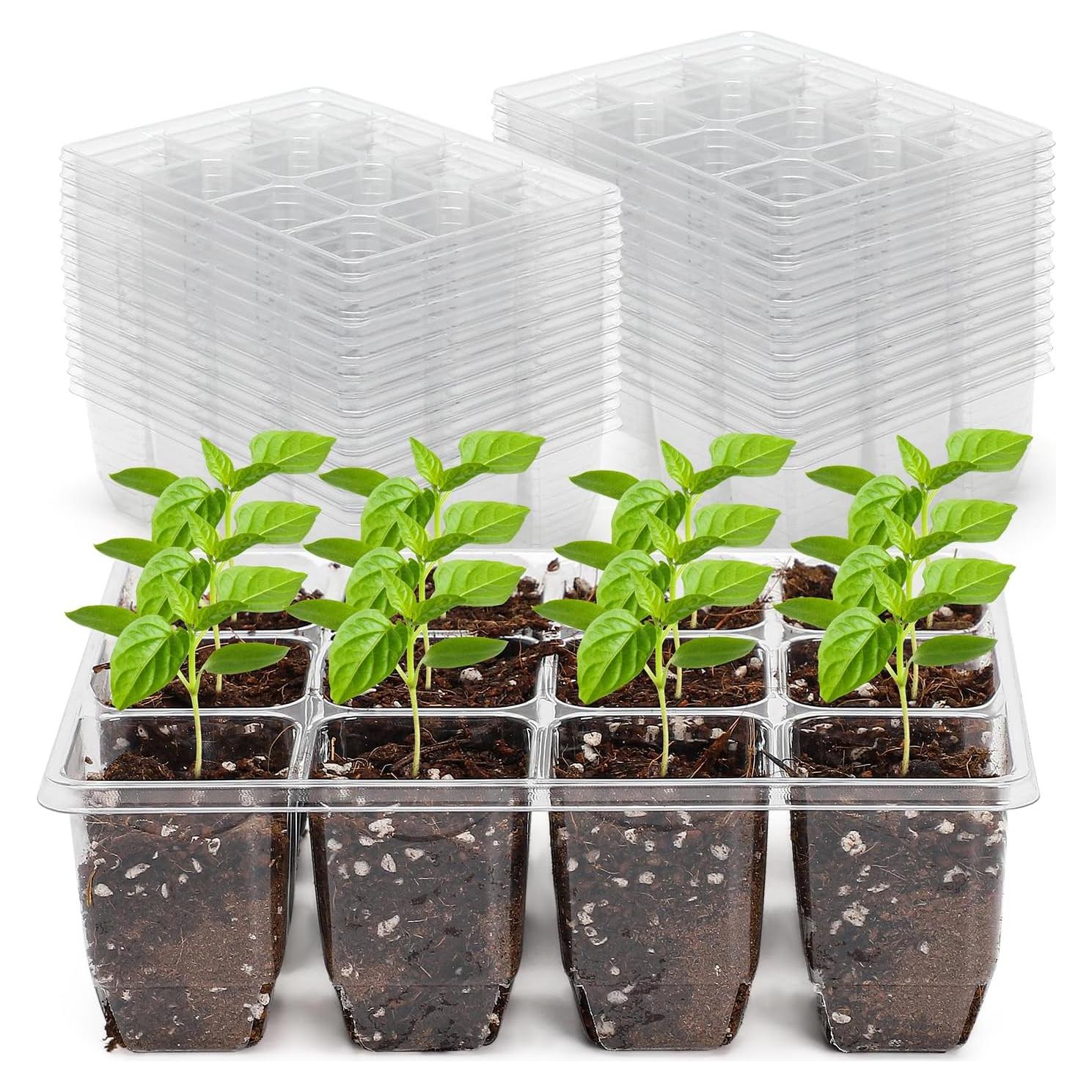 Bandejas de Germinación MIXC 30 Unidades 12 Celdas Transparentes