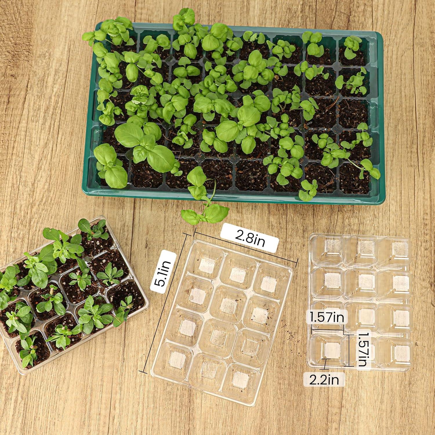 Bandejas de Germinación MIXC 30 Unidades 12 Celdas Transparentes