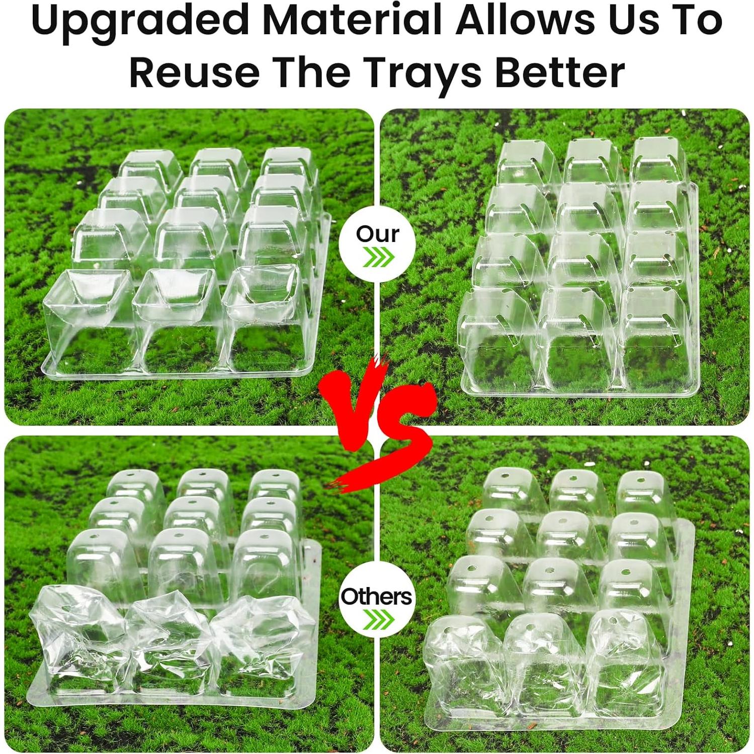 Bandejas de Germinación MIXC 30 Unidades 12 Celdas Transparentes