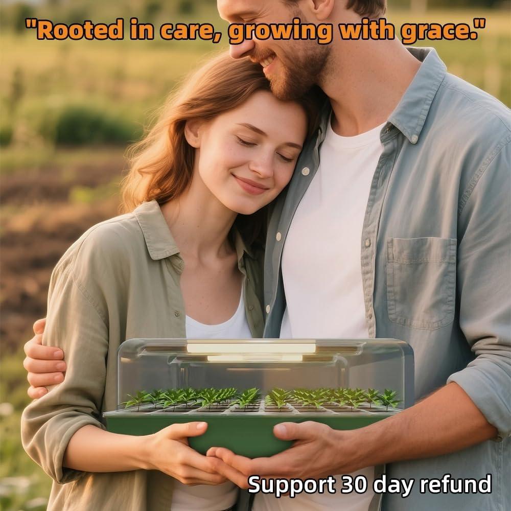 KSONE Kit de Bandeja para Semillas con Luz Calentadora 40 Celdas