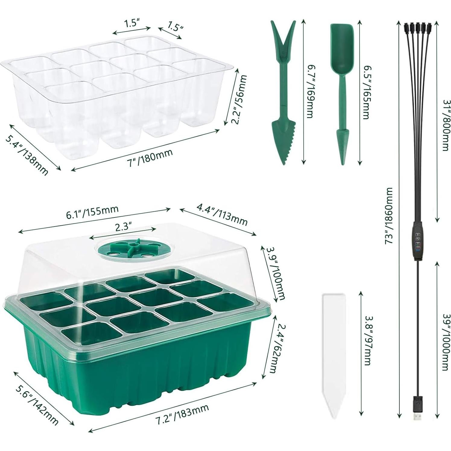 Kit de Inicio de Semillas CANNABMALL con Luz y Temporizador