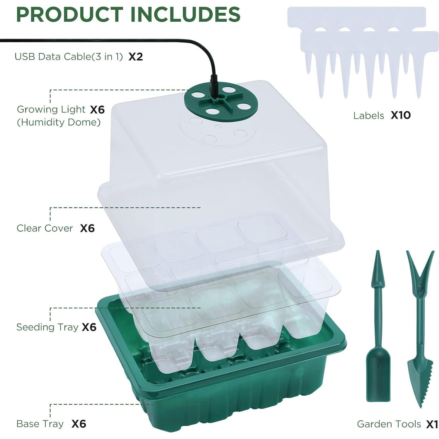 Kit de Inicio de Semillas Seedfactor con Luz de Crecimiento 6PCS