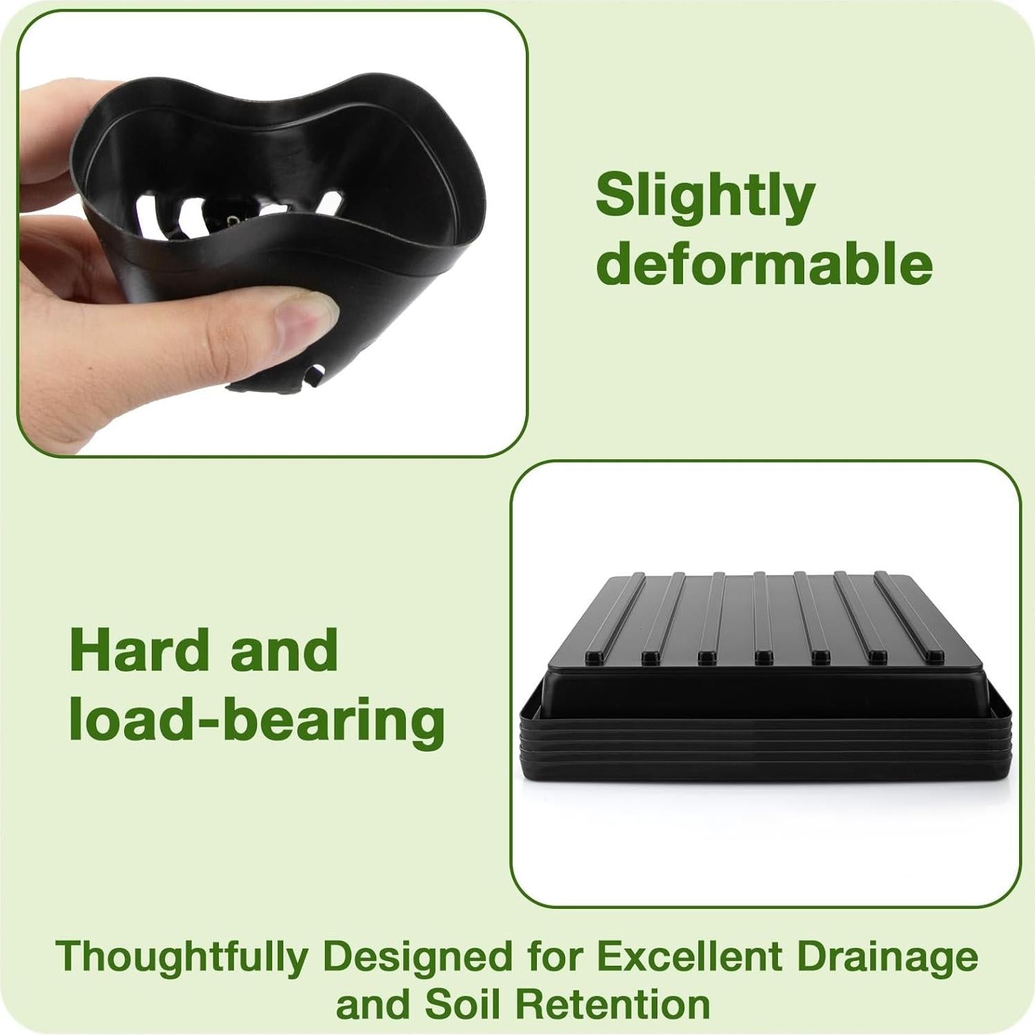 80 Macetas Cuadradas 2.5" Mlhezy con 5 Bandejas para Semillas