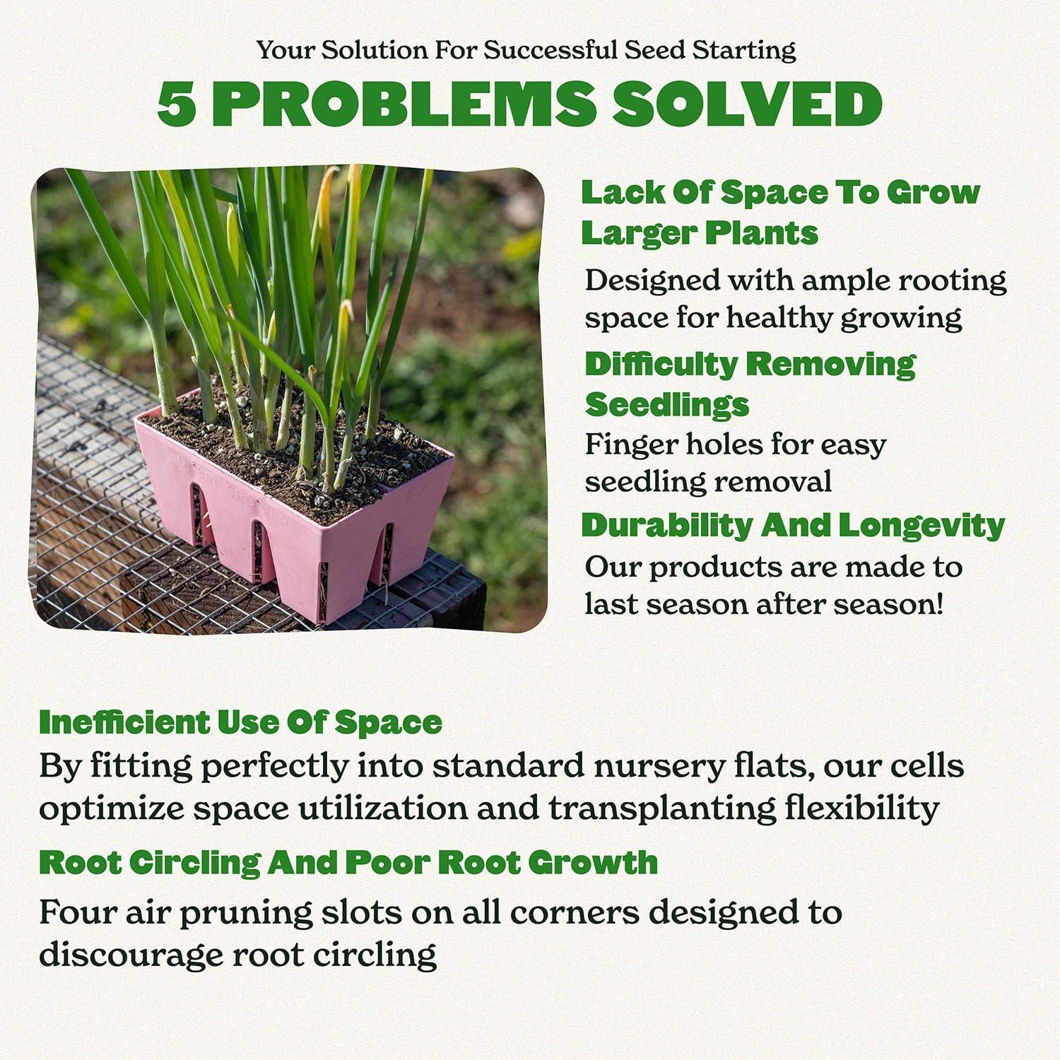 Bandeja de Inicio de Semillas Epic Gardening - 6 Celdas Rosa