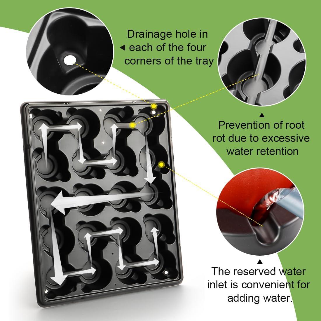 Macetas de Plástico 3 Pulgadas 100 Pcs + 5 Bandejas Drenaje