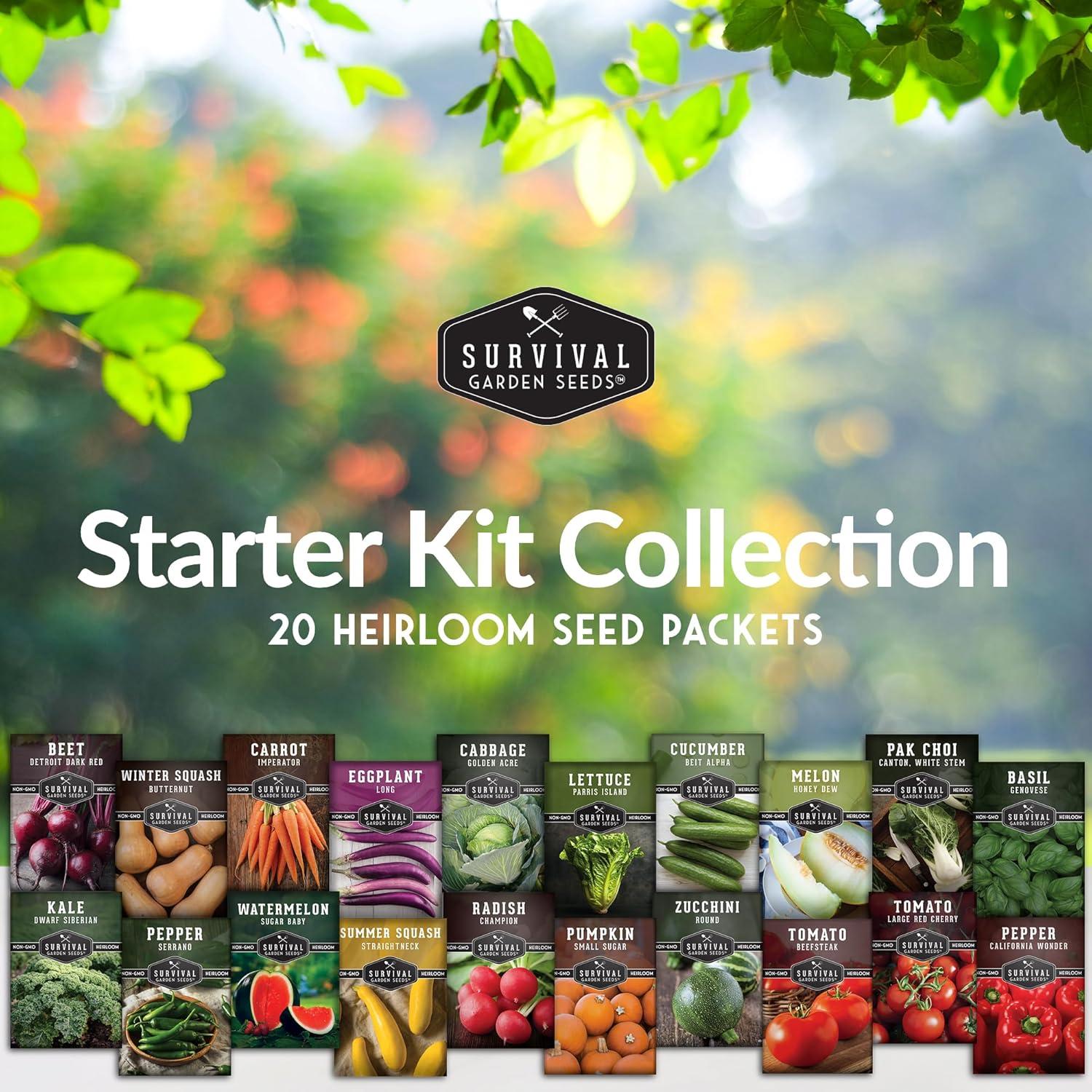 Kit de Semillas de Verduras - 20 Variedades No Transgénicas