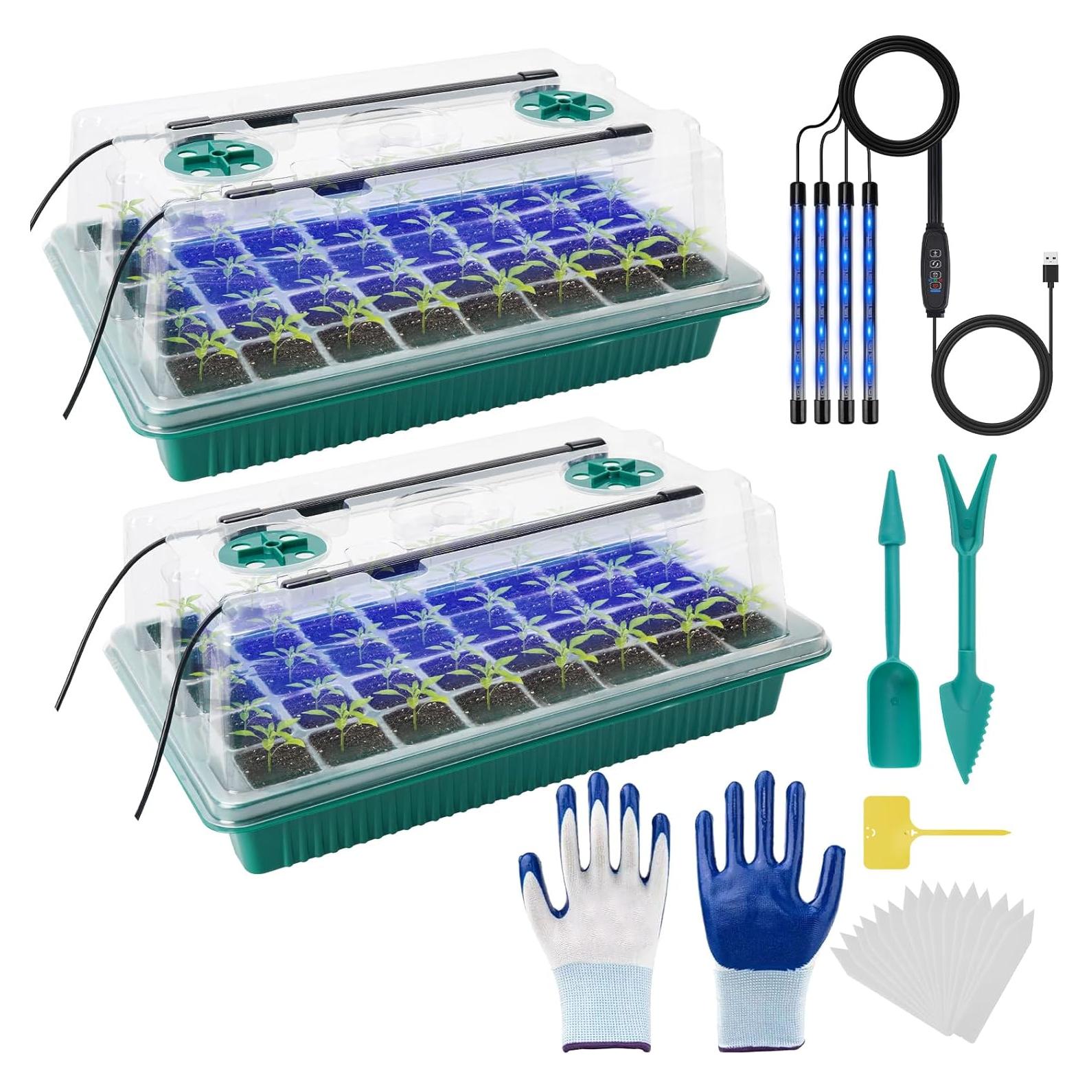 Kit de Germinación de Semillas ZionYond con Luz LED 80 Celdas