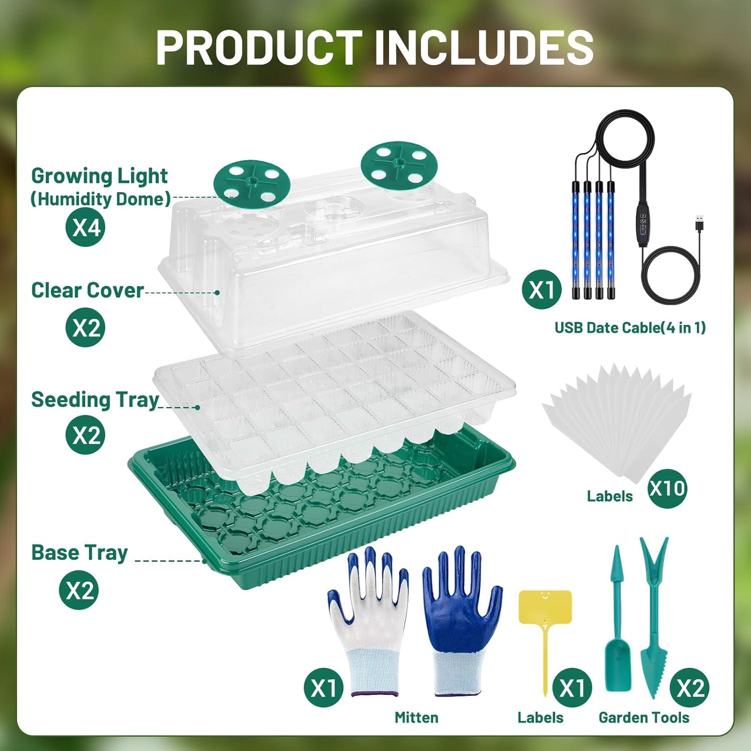 Kit de Germinación de Semillas ZionYond con Luz LED 80 Celdas