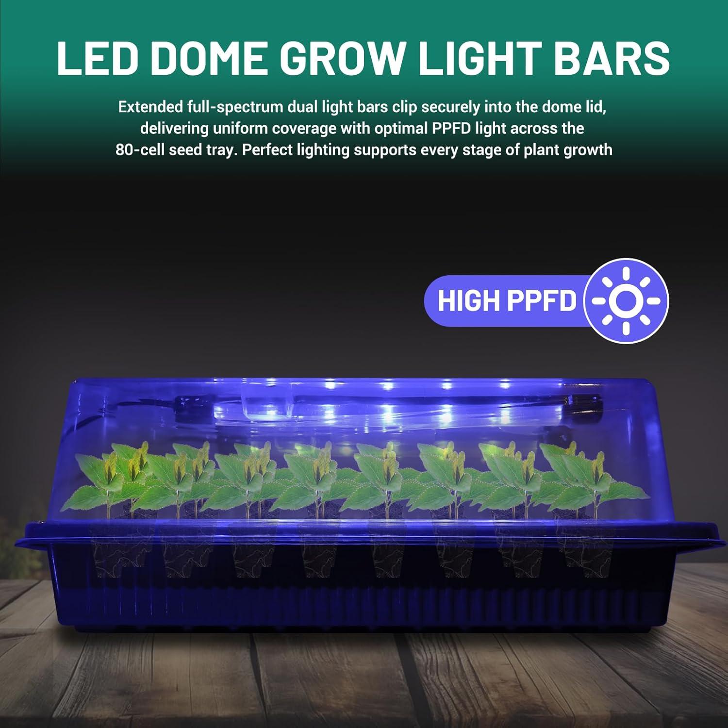 Kit de Germinación de Semillas ZionYond con Luz LED 80 Celdas