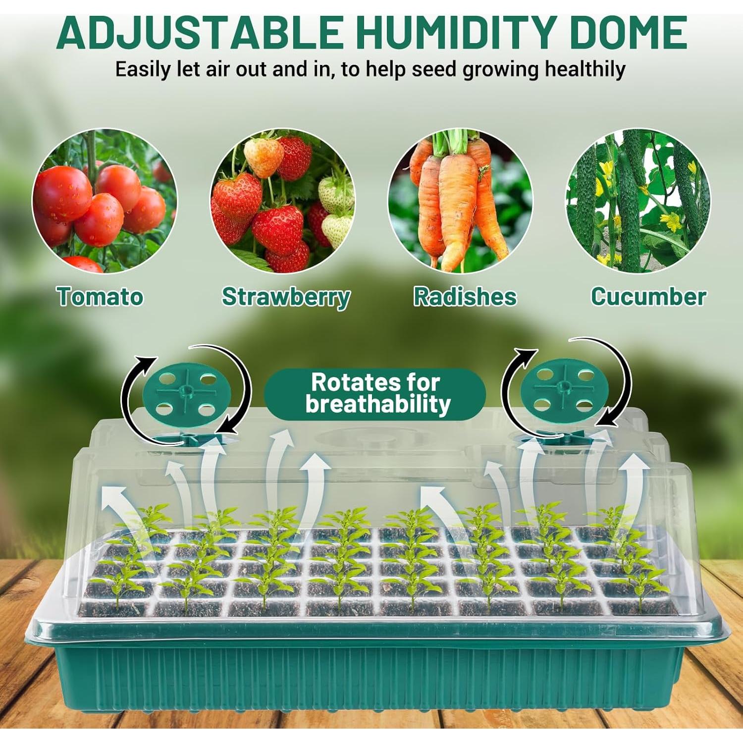 Kit de Germinación de Semillas ZionYond con Luz LED 80 Celdas