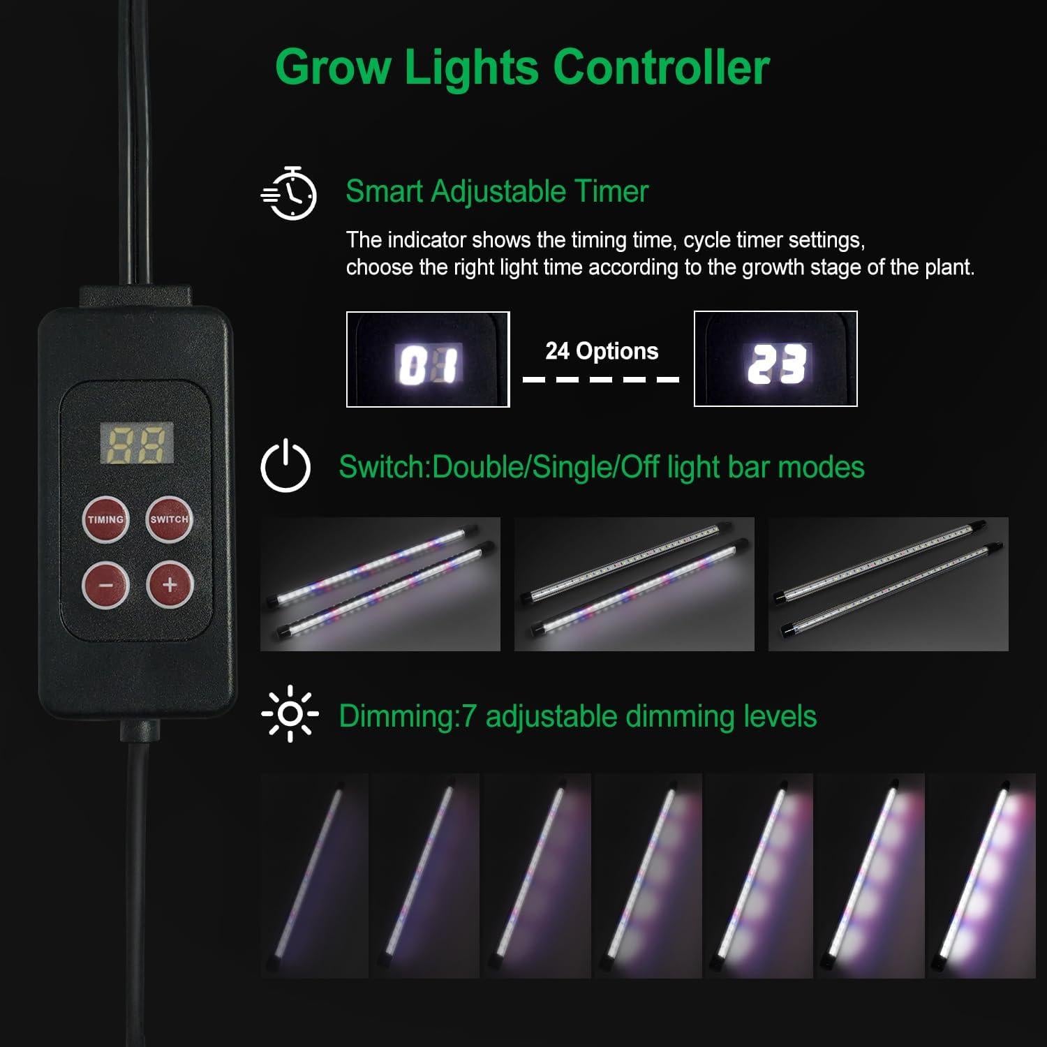 Bandeja de Inicio de Semillas TONYFUL con Luz de Crecimiento 60 Celdas