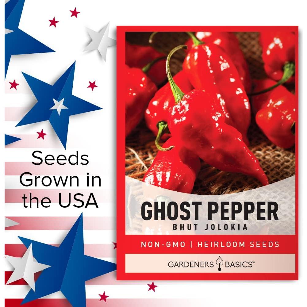 Kit de Cultivo de Semillas de Pimiento Fantasma Gardeners Basics - Incluye Macetas y Discos de Suelo