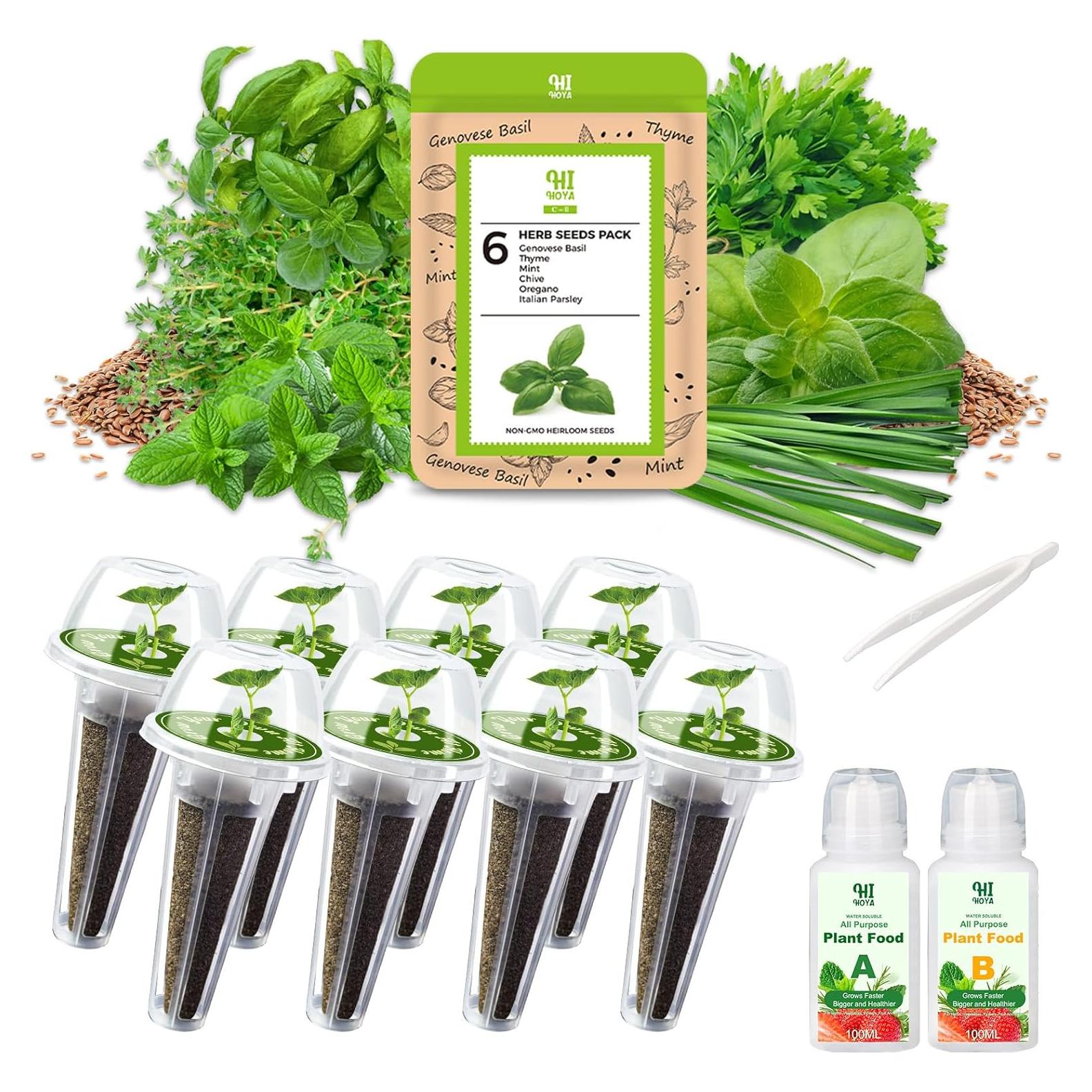 Kit de Cápsulas de Semillas de Hierbas HiHOYA - 8 Cápsulas