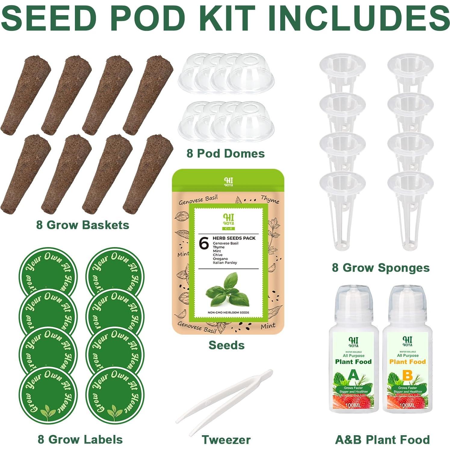 Kit de Cápsulas de Semillas de Hierbas HiHOYA - 8 Cápsulas