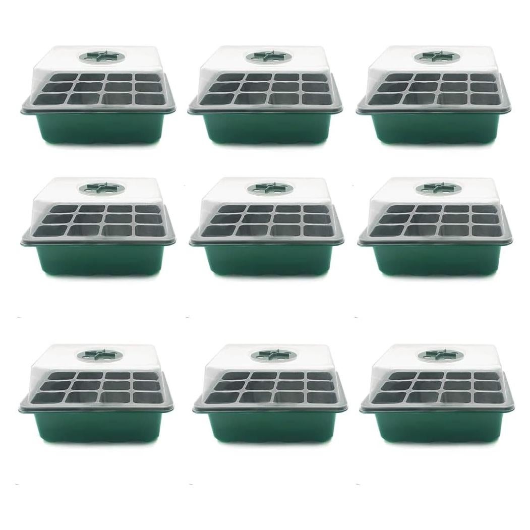 Bandeja para Semillas VANLAN 12 Celdas Verde con Tapa