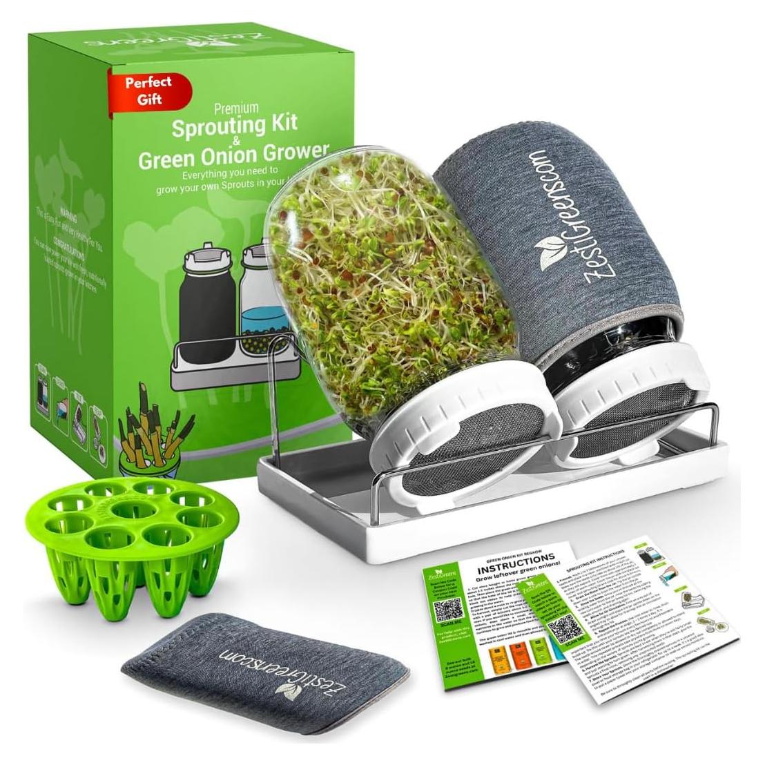 Kit de Cultivo de Brotes Zestigreens con Regenerador de Cebolla Verde