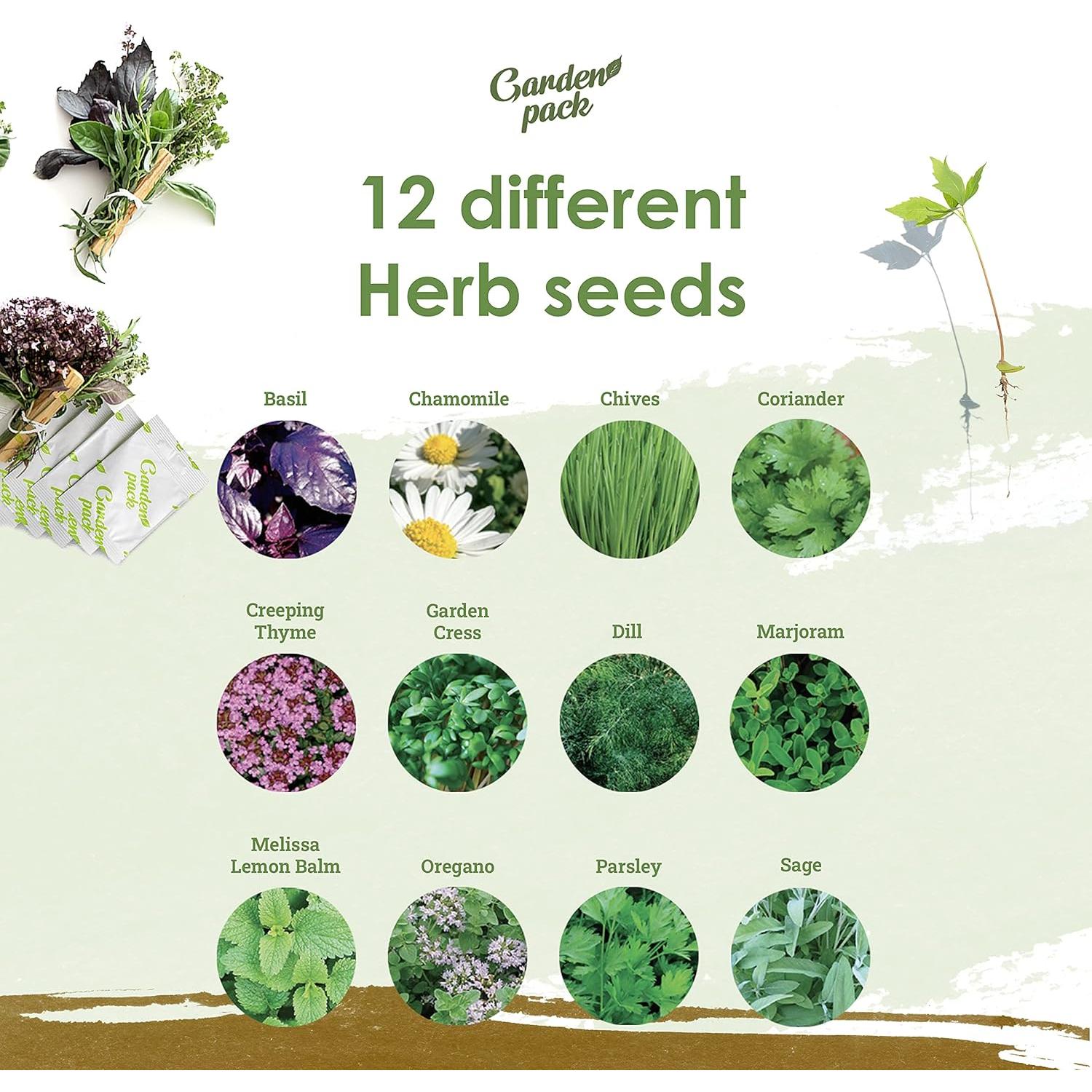 Kit de Jardín de Hierbas Garden Pack - 12 Variedades de Semillas