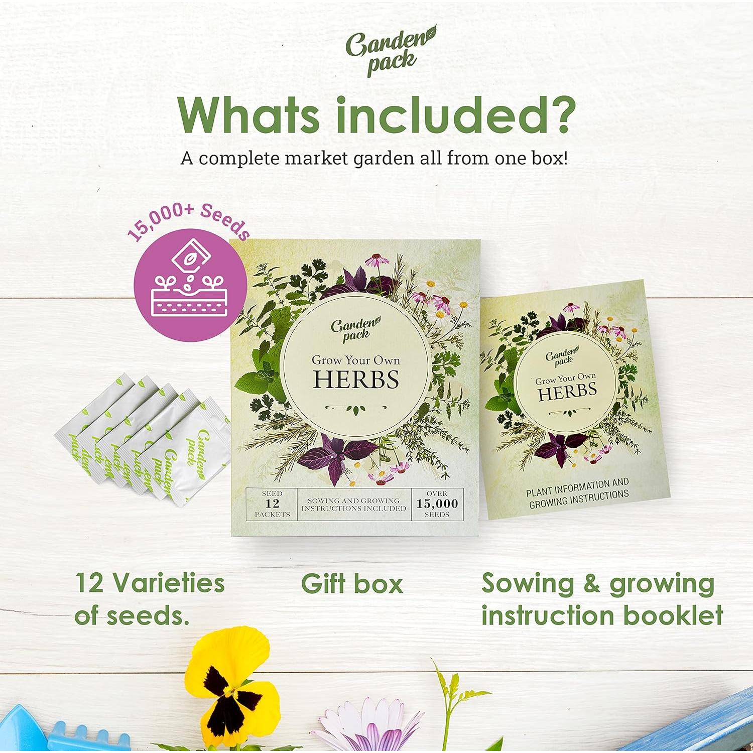 Kit de Jardín de Hierbas Garden Pack - 12 Variedades de Semillas