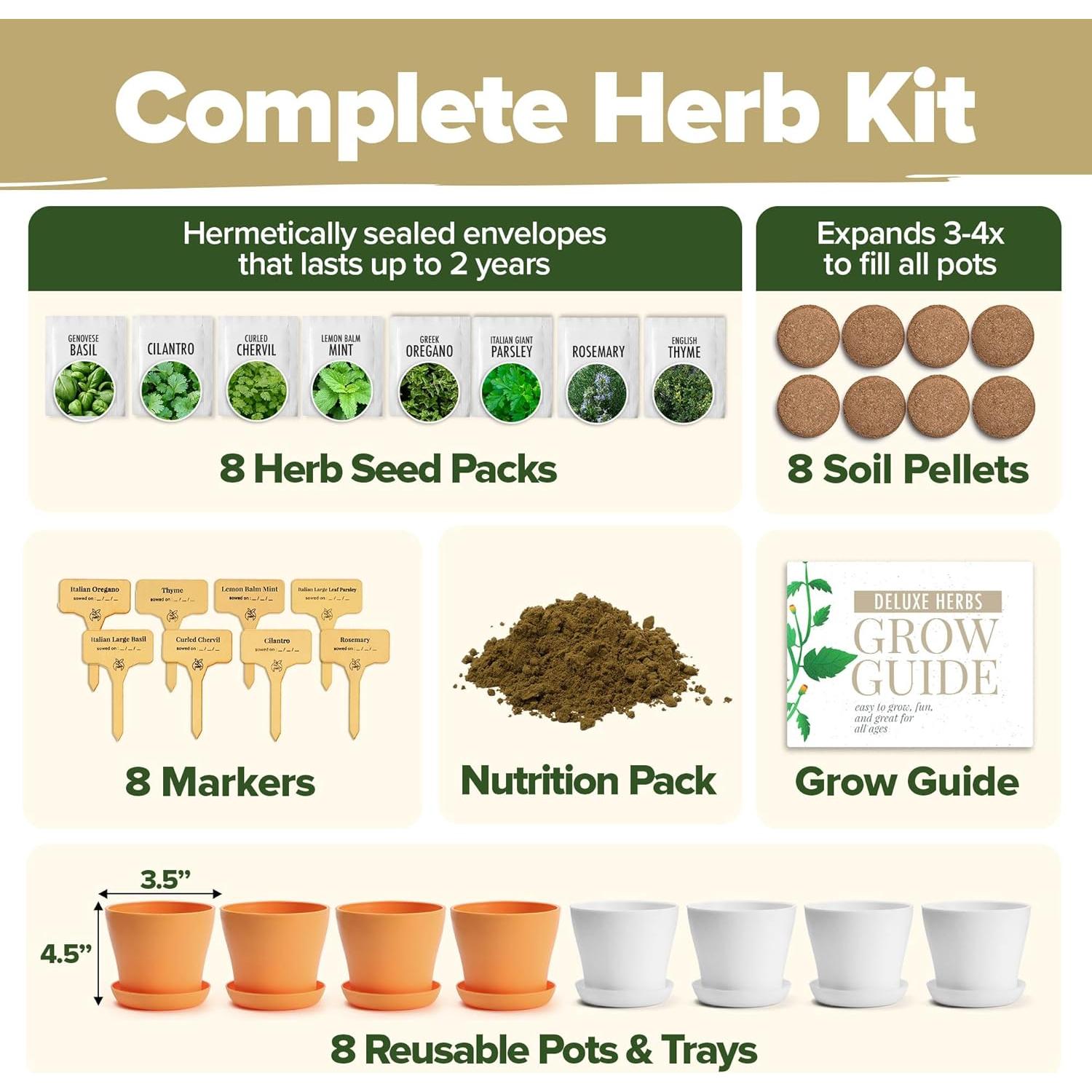 Kit de Jardín de Hierbas HOME GROWN - 8 Semillas Mixtas