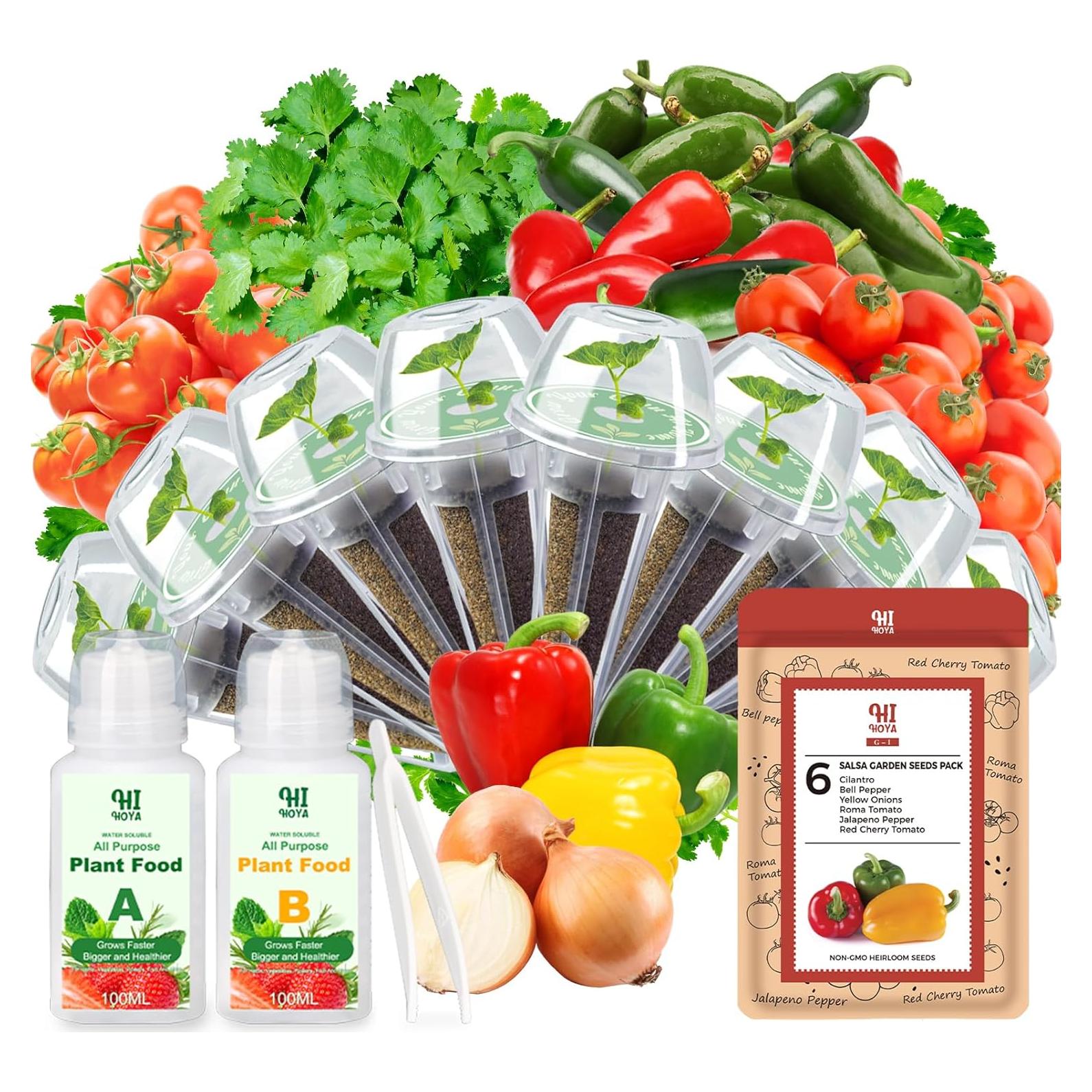 Kit de Semillas para Jardín Hidropónico HiHOYA - 8 Bolsas con 600+ Semillas