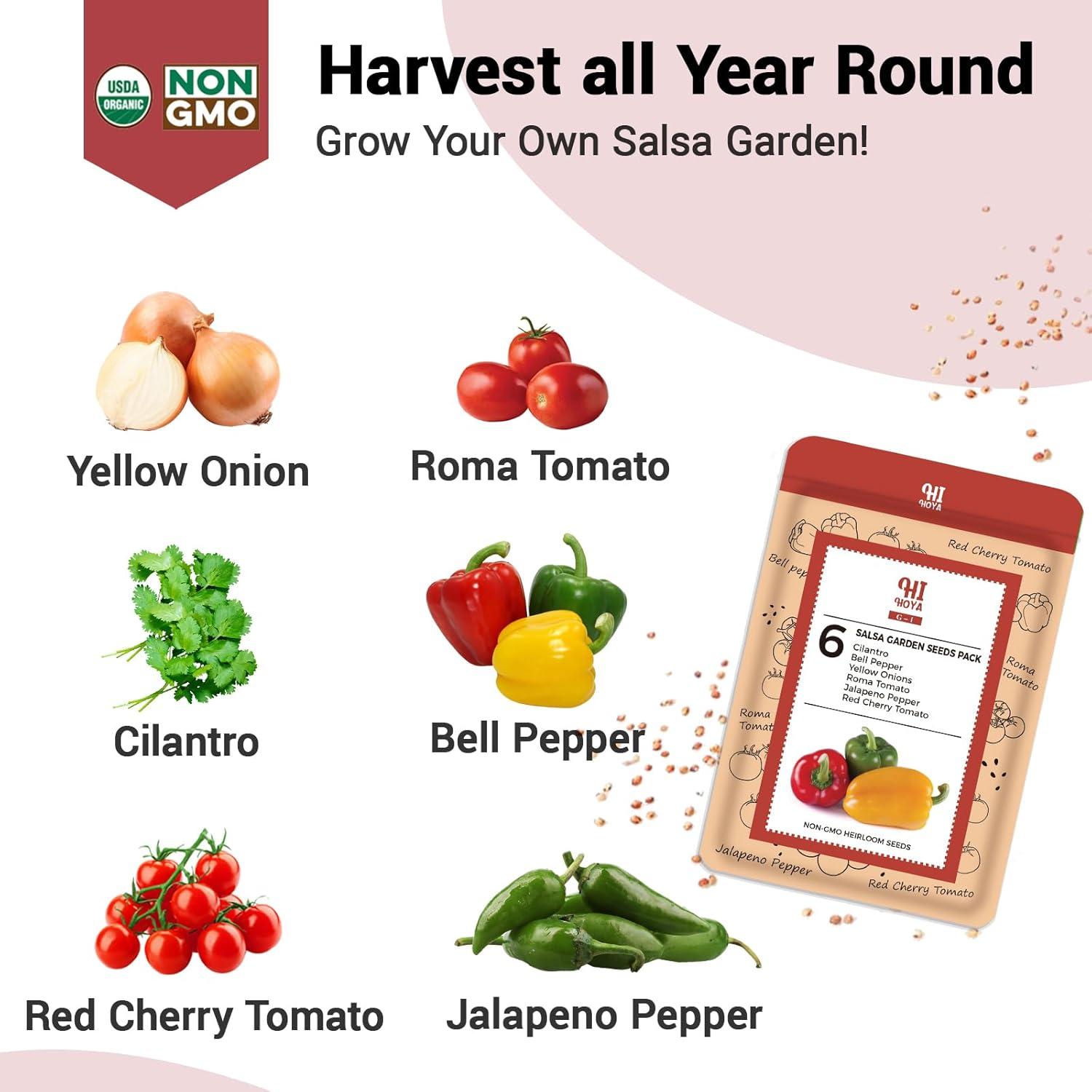 Kit de Semillas para Jardín Hidropónico HiHOYA - 8 Bolsas con 600+ Semillas