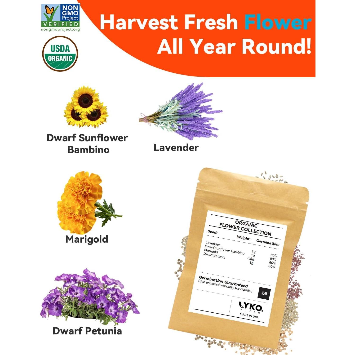 Kit de Semillas Hidropónicas LYKOCLEAN 8 Vainas Flores