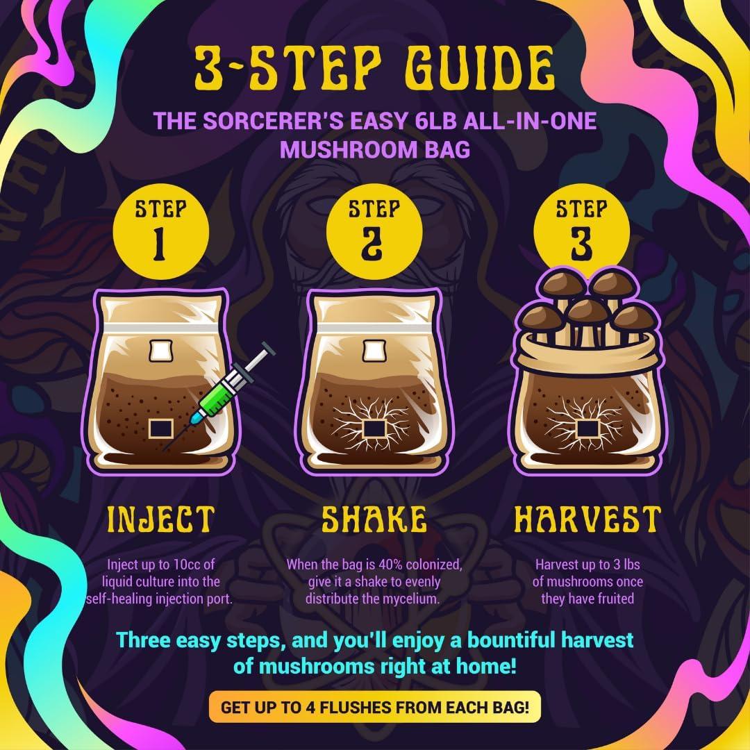 Kit de Cultivo de Champiñones 2 LB Spore Sorcery - Nutrientes Incluidos