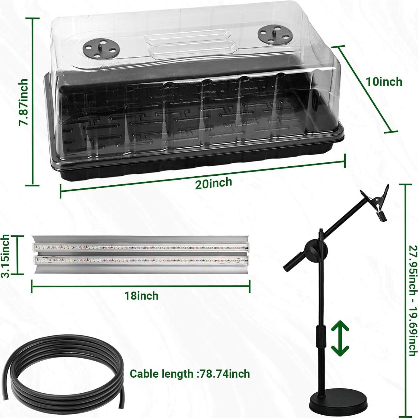 Kit de Inicio de Semillas Ryscam 1020 con Luces LED 96