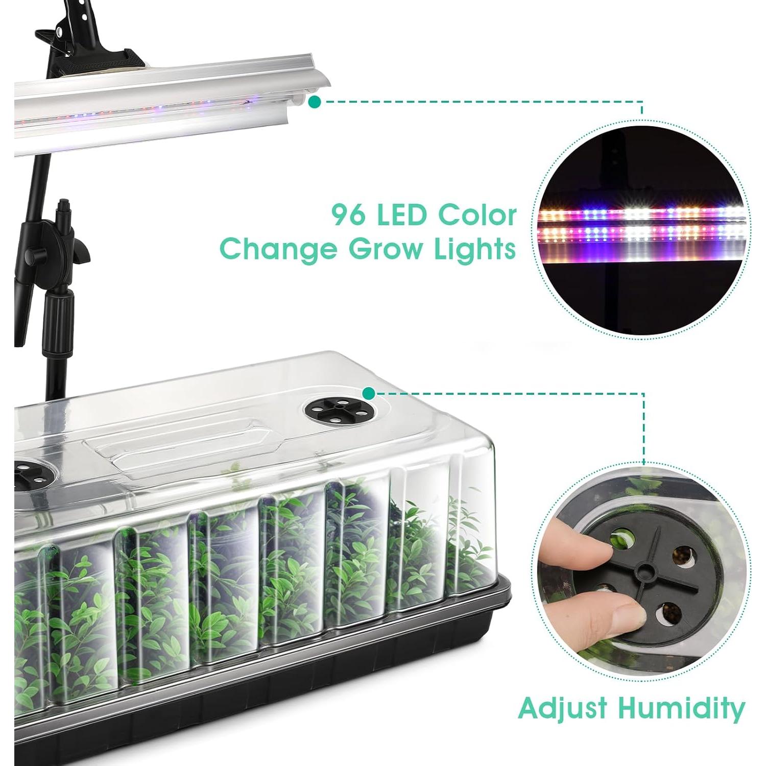 Kit de Inicio de Semillas Ryscam 1020 con Luces LED 96